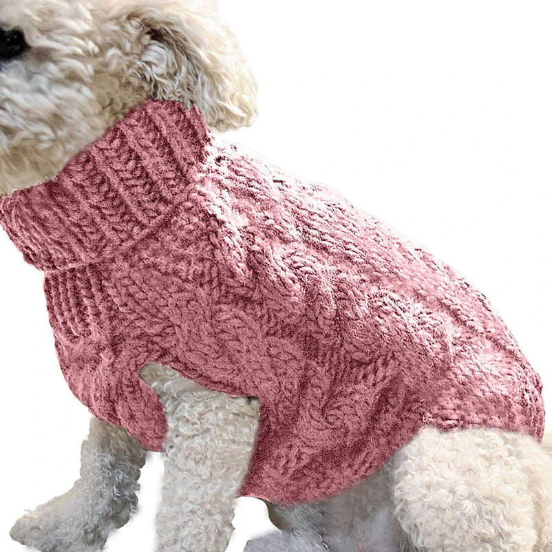 Camisola gola alta lã para cães